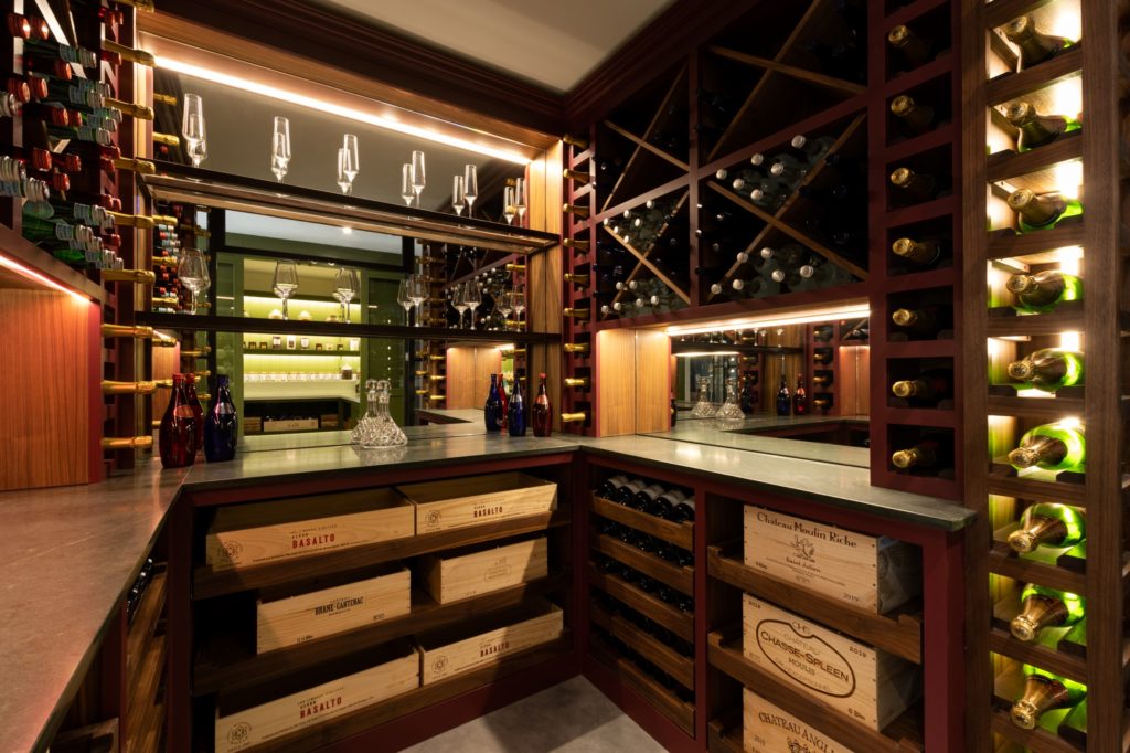 handmade kitchen company walk in wine room display 5